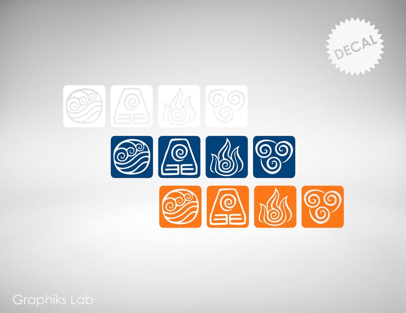 Calcomanía de vinilo del anime Avatar de las 4 Naciones imagen 4