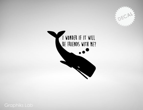 Hg2g Sperm Whale Vinyl Decal Friends Vinyl Decal Etsy