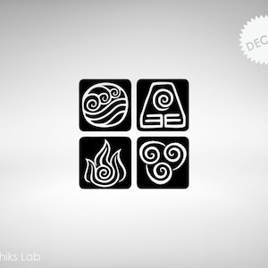 Calcomanía de vinilo del anime Avatar de las 4 Naciones imagen 1