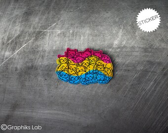 LGBTQIA Pansexual Pride Cats Vinyl Sticker