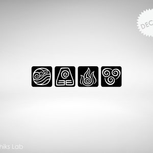 Calcomanía de vinilo del anime Avatar de las 4 Naciones imagen 3