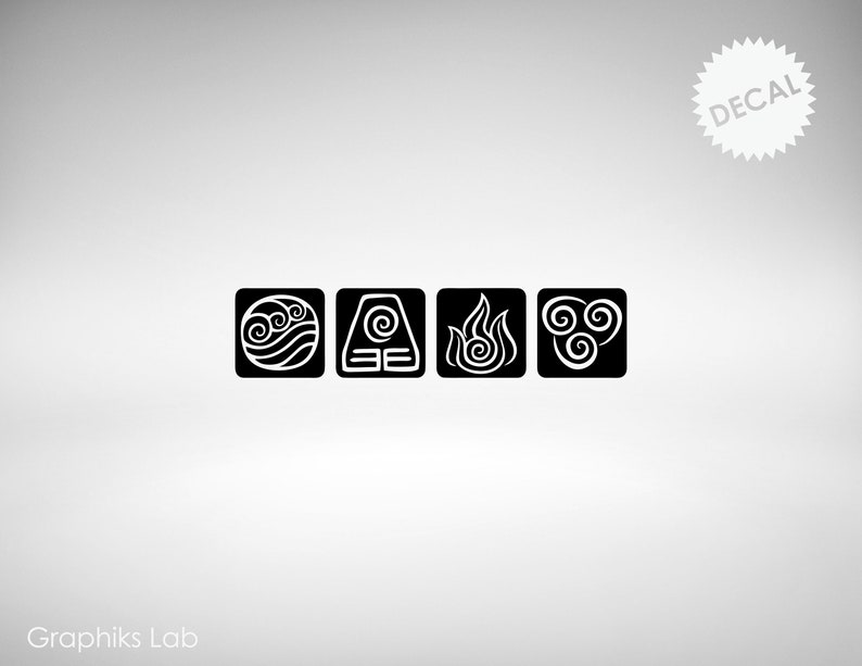 Calcomanía de vinilo del anime Avatar de las 4 Naciones imagen 3