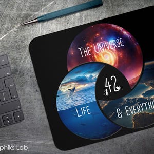 Don't Panic HG2G 42 The Meaning of Life Mouse Pad