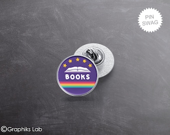 Books For the Love of Reading Lapel Button Pin