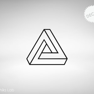 Impossible Triangle Vinyl Decal Penrose Triangle Vinyl Decal