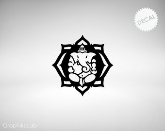 Calcomanía de vinilo con el florecimiento de Ganesha