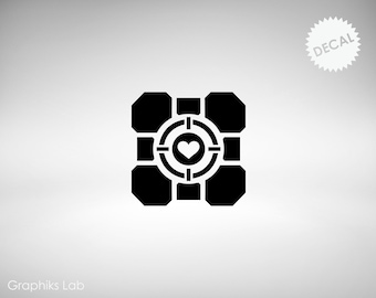 Companion Cube Love Vinyl Decal