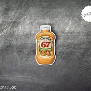 67 Gen Alpha Six Seven Meme Secret Sauce Vinyl Sticker