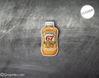 67 Gen Alpha Six Seven Meme Secret Sauce Vinyl Sticker
