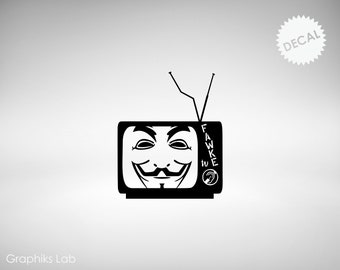 Fawke Kill Your TV Vinyl Decal