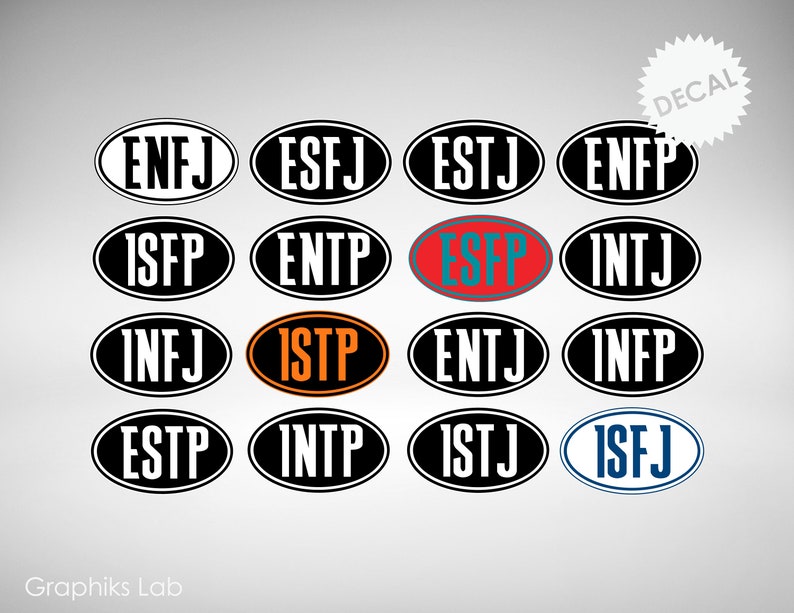 Isfj Lettering Briggs Personality Euro Vinyl Decal - Etsy