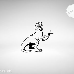 Atheist Dinosaur Eating Fish Evolution Vinyl Decal