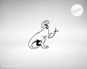 Atheist Dinosaur Eating Fish Evolution Vinyl Decal