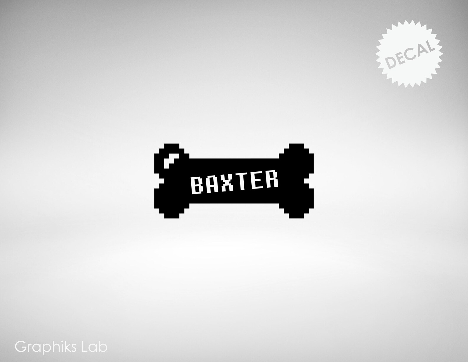 8 Bit Bone Decal Personalized 8 Bit Pixel Dog Bone Vinyl Decal Etsy