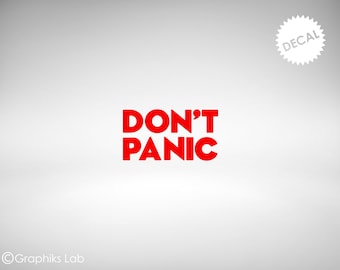 Don't Panic HG2G Single Color Vinyl Decal