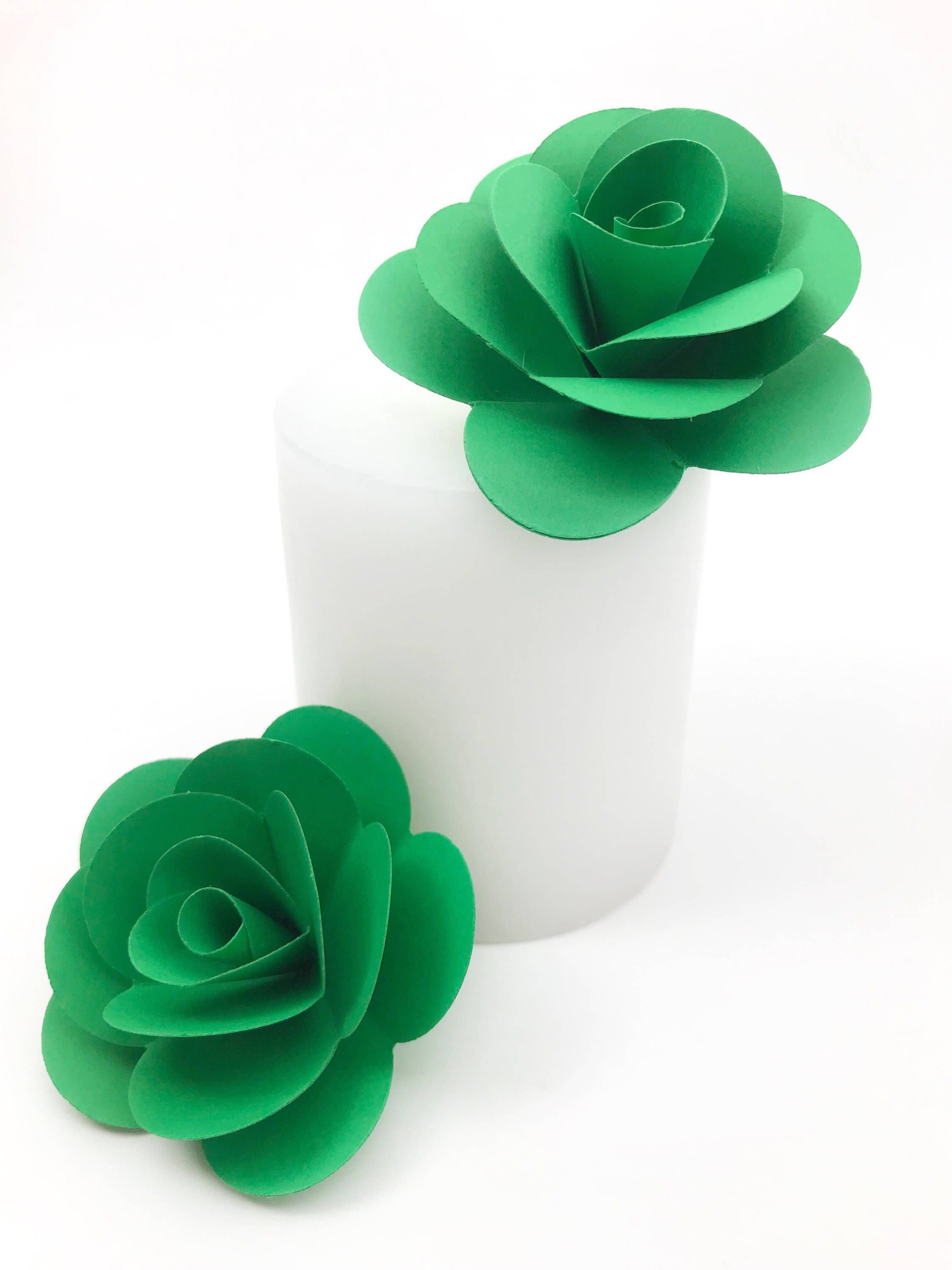 24 Green Card Stock Roses Weddings Parties Decor Etsy