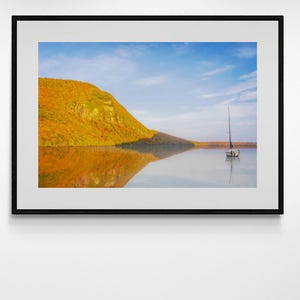 Framed Vermont Fall Photo, Vermont, Autumn Landscape, New England, Lake Willoughby