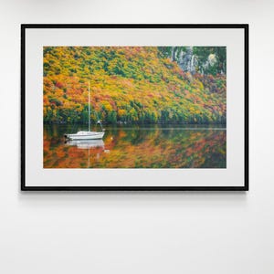 Framed Vermont Fall Photo, Vermont, Autumn Landscape, New England, Lake Willoughby, Framed Autumn Print