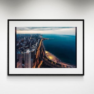 Framed Chicago Print, Urban Artwork of the Windy City, Lake Shore Drive Framed Print, Chicago Cityscape Decor