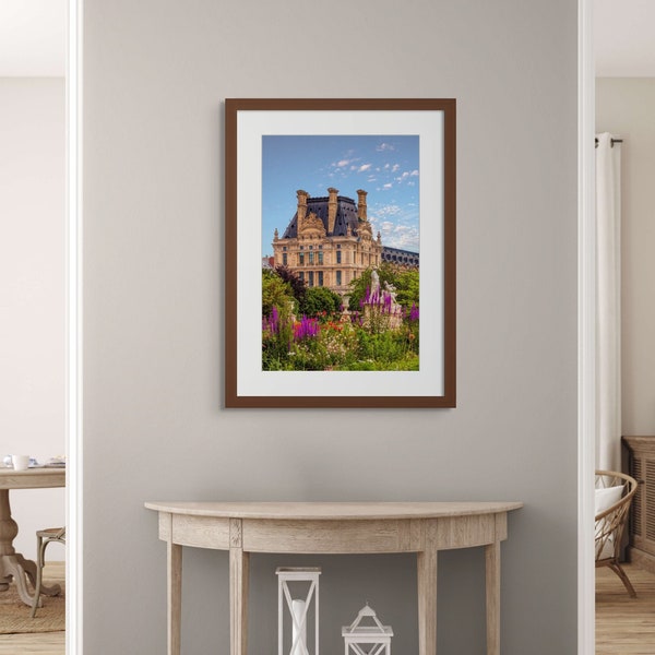 Paris Louvre Garden Wall Art, Peaceful Paris Scenery, Romantic Paris Gift, Charming Louvre Garden Photography