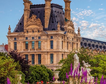 Paris Louvre Garden Wall Art, Peaceful Paris Scenery, Romantic Paris Gift, Charming Louvre Garden Photography