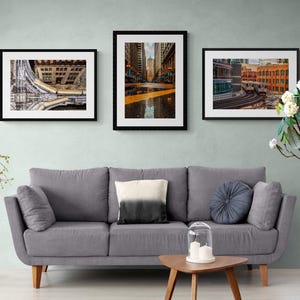 Chicago Framed Print Set, Three Fine Art Photographs, Downtown Chicago, Framed Chicago Photos, Board of Trade, CTA, Chicago Collection