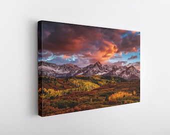 Colorado Mountain Canvas Wrap, Colorado Landscape Photo, Rocky Mountain Photography, San Juan Mountains, Autumn Photo, Mountain Art Print
