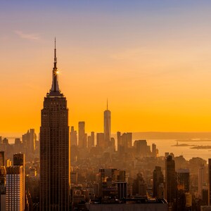 New York City, USA, America, NYC, New York Photography, aerial, sunset, Wall Decor, Home Decor, cityscape, skyline, city, Empire State