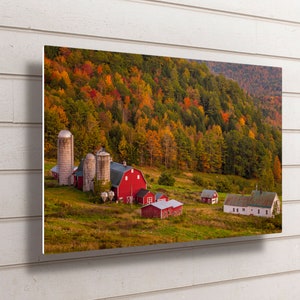 Vermont Red Barn Metal Print, Vermont, Autumn Metal Print, Vermont Autumn, New England Photography, Farm Wall Decor, Autumn Wall Art