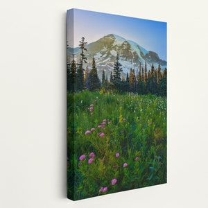 Mount Rainier Canvas Wrap, Rainier Canvas Wrap, Mountain Wall Art, National Park Art