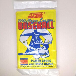 未開封、未開封 1990 MLB スコア ベースボールカード、トリビアカード、選手カード 16 枚/パック & マジックモーション 1 枚