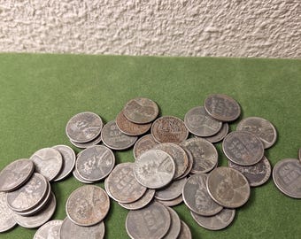 1943 Steel Wheat Penny Set - WWII US Minted Coins