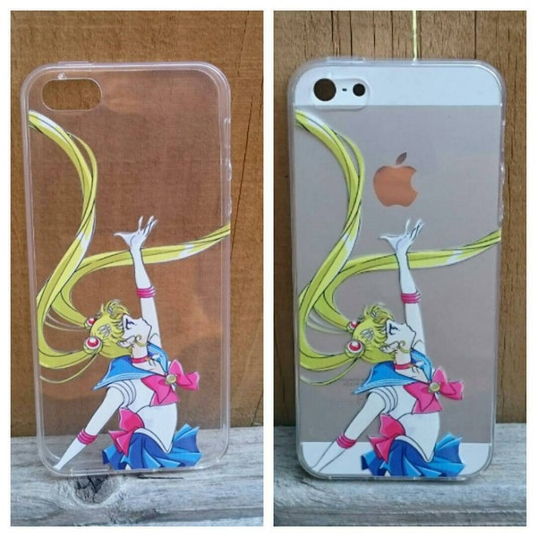 IPhone 5 & 5 s Sailor Moon inspiré cas transparent de téléphone portable. Anime