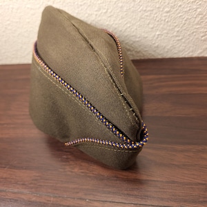 WW2 Authentic Military | Army Garrison Cap. Wool blue beaded
