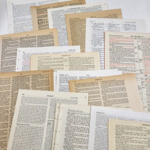 50 Vintage LARGE Holy Bible Pages Christian Worship Word of God New Testament Book Craft Paper Scrapbook Baptism Sheets Christ Art Stash
