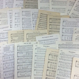 50+ oude bladmuziekpagina's Vintage Hymn Piano Book Hymnal Craft Paper Baptist Christian Scrapbook Choir Wedding Methodist LDS Mormoonse aanbidding
