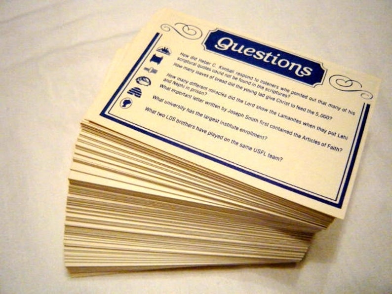 100 LDS Trivia Game Cards Vintage Celestial Pursuit Mormon Etsy