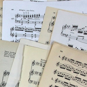 10 All Different Large Old Sheet Music Vintage Hymn Piano Book Antique Craft Paper Ephemera Christian Scrapbook Organ Supplies Guitar Notes