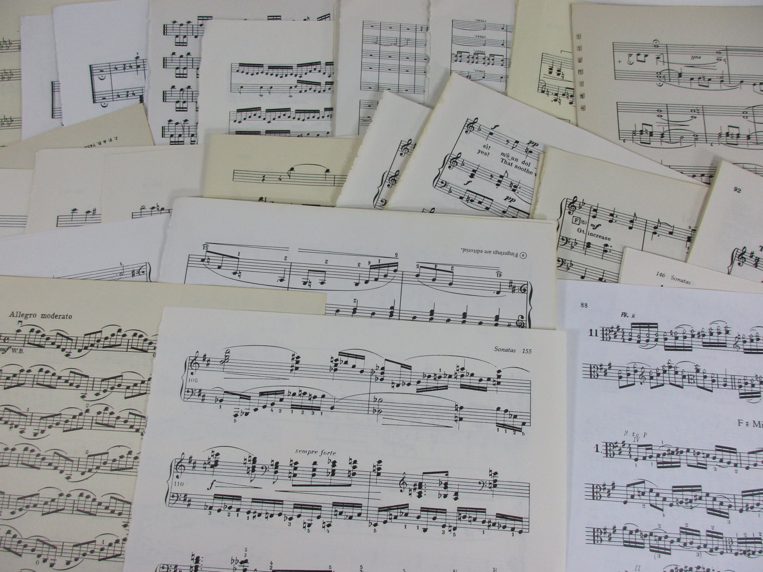 100+ LARGE Music Pages, Misc Old Sheet Vintage Hymn Piano Book Craft Paper  Christian Confetti Collage Mod Podge Art Project Notes Decoupage - Etsy, image size:1500x1125