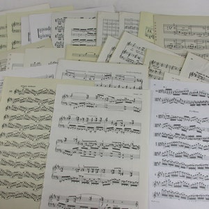 Más de 100 páginas de música GRANDES, partituras antiguas, himnos antiguos, libros de piano, papel para manualidades, confeti cristiano, collage, notas para proyectos de arte con Mod Podge, decoupage