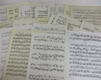 100+ LARGE Music Pages, Misc Old Sheet Vintage Hymn Piano Book Craft Paper Christian Confetti Collage Mod Podge Art Project Notes Decoupage