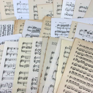 LARGE Old Sheet Music 50 Pages, Vintage Hymn Piano Book Antique Craft Paper Ephemera Christian Scrapbook Organ Supplies Guitar Notes image 4