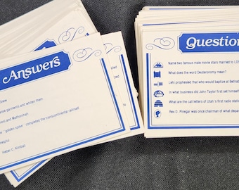 750 LDS Trivia Game Cards, Vintage Celestial Pursuit Mormon Latter-day Saints Board Game Christian Trivial