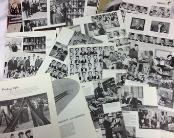 50 Vintage Yearbook Pages High School College University Student Sports Athletics Club Fraternity Sorority Graduate Staff Photo Picture old