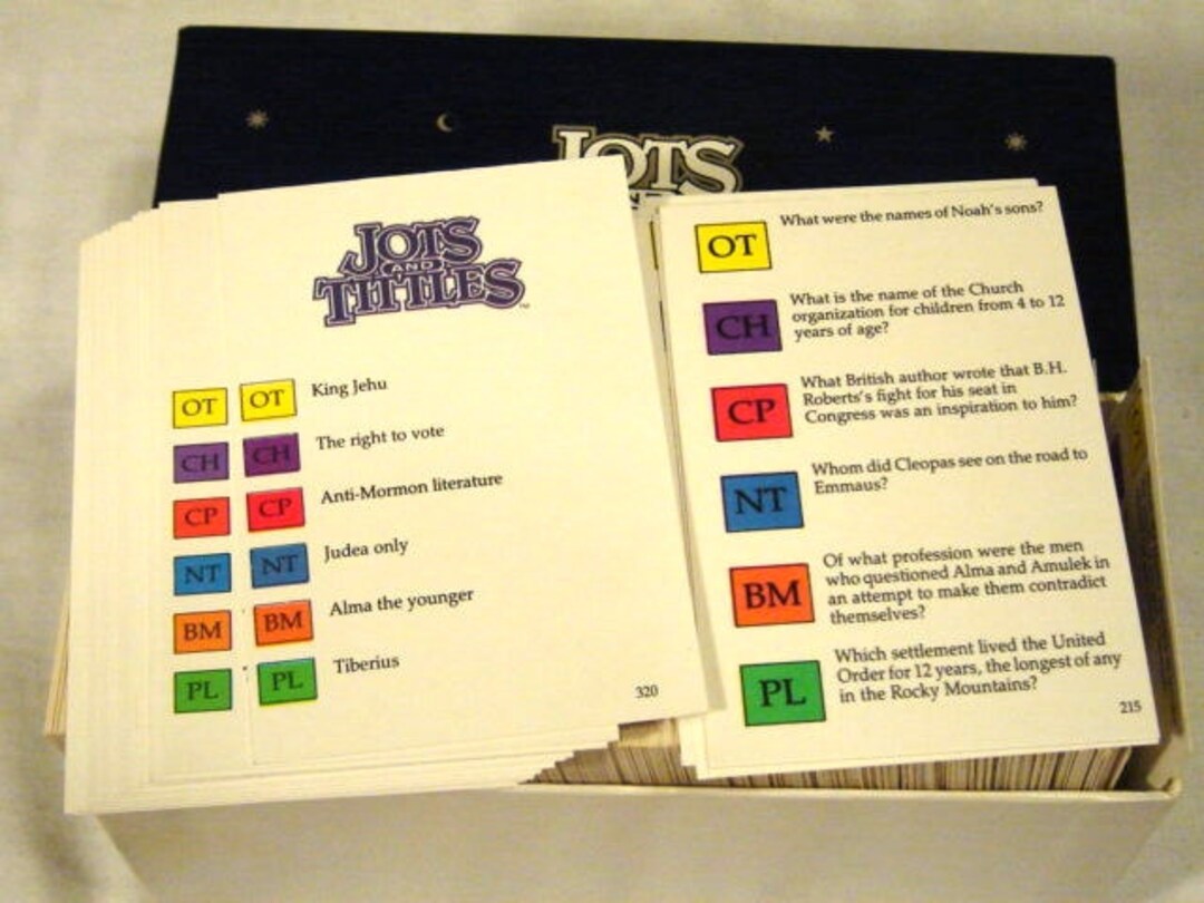 500 Mormon Trivia Game Cards Vintage Trivial Pursuit Jots and - Etsy