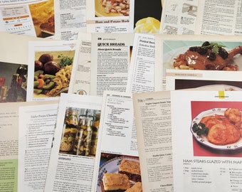 50 Cookbook Pages Scrapbook Sheets Recipes Chef Collage Art Photo Food Pictures Dishes Dinner Cooking Meat Vegetables Fruit Book Craft Paper