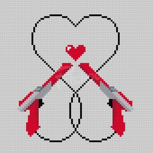 Video Game Love Cross Stitch Pattern PDF INSTANT DOWNLOAD image 1