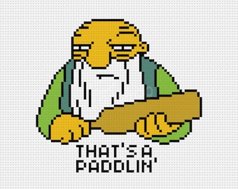 That's A Paddlin', The Simpsons - Cross Stitch Pattern (PDF) - INSTANT DOWNLOAD