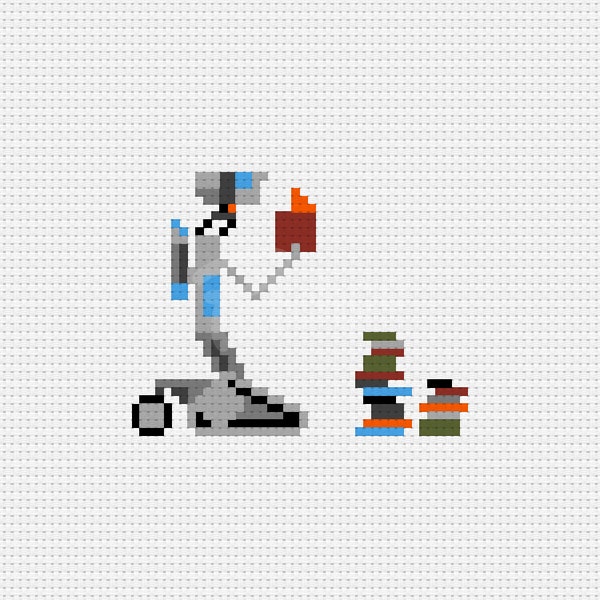 Need Input - Johnny Five - Short Circuit  - Cross Stitch Pattern (PDF) - INSTANT DOWNLOAD