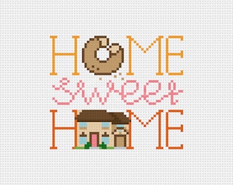 Home Sweet Home, The Simpsons  - Cross Stitch Pattern (PDF) - INSTANT DOWNLOAD